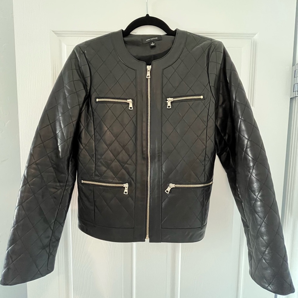Black Quilted Leather Jacket